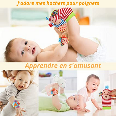 BébéZen™ | Lot de hochets pour poignet et pied - Animaux mignons pour bébés curieux Youpy Kids