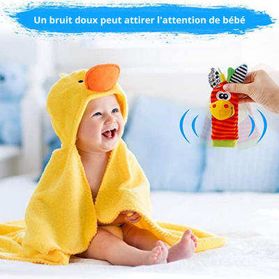 BébéZen™ | Lot de hochets pour poignet et pied - Animaux mignons pour bébés curieux Youpy Kids